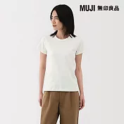 【MUJI 無印良品】女涼感不易汗染圓領短袖T恤 S 白色