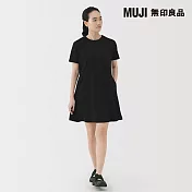 【MUJI 無印良品】女抗UV涼感短袖洋裝 S 黑色