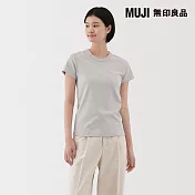 【MUJI 無印良品】女涼感不易汗染圓領短袖T恤 S 淺灰