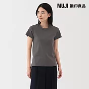 【MUJI 無印良品】女涼感不易汗染圓領短袖T恤 S 墨灰
