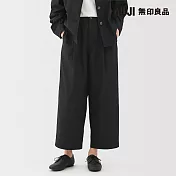 【MUJI 無印良品】女速乾平織布寬版錐形褲 S 黑色