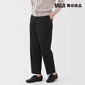 【MUJI 無印良品】女撥水加工彈性錐形褲 S 黑色
