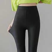 【AnZa】冰絲彈力涼感面膜褲瑜伽褲內搭褲     FREE 黑色