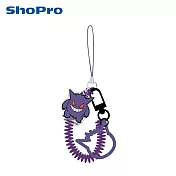 【日本正版授權】寶可夢 多功能 伸縮彈簧吊飾 手機繩/伸縮繩/線圈繩 /神奇寶貝 - 耿鬼