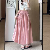 【AMIEE】山本風涼感冰絲顯瘦褲裙(KDPY-415) M 粉色