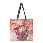 【素包包】購物袋 大容量日本招財貓方形購物托特肩背袋(87035) _圖13