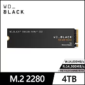 WD BLACK 黑標 SN8100 4TB Gen5 NVMe PCIe SSD固態硬碟 公司貨
