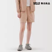 【MUJI 無印良品】女撥水加工彈性短褲 S 淺粉