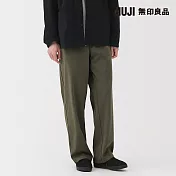 【MUJI 無印良品】男縱橫彈性人字紋工作褲 XL 深綠