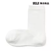 【MUJI 無印良品】女足口柔軟舒適直角襪23-25cm 柔白