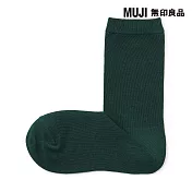 【MUJI 無印良品】女足口柔軟舒適直角襪23-25cm 淡綠色