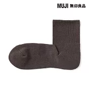 【MUJI 無印良品】男圈絨直角短襪25-27cm 棕色