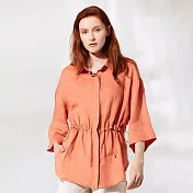 【ST.MALO】蒙特勒水光矅陽100%亞麻上衣-2568WS M 暖橙橘