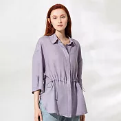 【ST.MALO】蒙特勒水光矅陽100%亞麻上衣-2568WS M 紫灰色