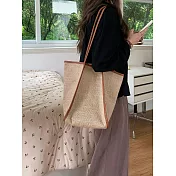 【JP生活館 】百搭編織草編托特中包  * 棕色