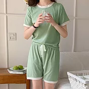 【AnZa】糖果色冰絲居家服上衣短褲(5色)     FREE 清新綠