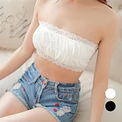 【AnZa】(2入組)蕾絲網紗防走光抹胸小可愛      FREE 白色+黑色