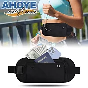【AHOYE】超輕量透氣RFID旅行防盜護照包 1入組 (腰包 收納包 護照夾 防盜包 證件包)