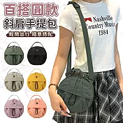 【EZlife】百搭時尚外出單肩斜挎小圓包 綠色