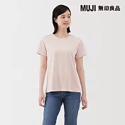 【MUJI 無印良品】女天竺圓領短袖T恤 S 淺粉
