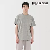 【MUJI 無印良品】男水洗粗織圓領短袖T恤 XL 灰色