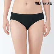 【MUJI 無印良品】女彈性低腰短版內褲 S 黑色