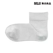 【MUJI 無印良品】女足口柔軟莫代爾混輕薄直角短襪23-25cm 灰銀
