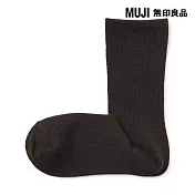 【MUJI 無印良品】女足口柔軟錐形直角襪23-25cm 棕色