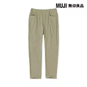 【MUJI 無印良品】兒童彈性針織斜紋織緊身長褲 110 卡其綠