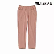 【MUJI 無印良品】兒童彈性針織斜紋織緊身長褲 110 煙燻粉