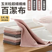 【EZlife】玉米紋超細纖維百潔抹布40x30cm(5入組/顏色隨機)
