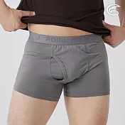 ADISI 男Tactel Pro快乾排汗四角內褲(開檔) AUP2591008 (M-3XL) 中灰 M 中灰