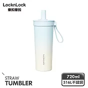 【樂扣樂扣】嚼對FUN飲不鏽鋼吸管杯 720ml /湛藍氣泡