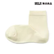 【MUJI 無印良品】女足口柔軟舒適直角短襪23-25cm 象牙白