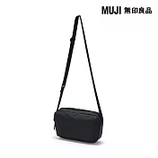 【MUJI 無印良品】撥水加工附背面口袋肩背包 黑色