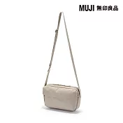 【MUJI 無印良品】撥水加工附背面口袋肩背包 淺米
