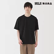 【MUJI 無印良品】男涼感寬版短袖T恤 S 黑色