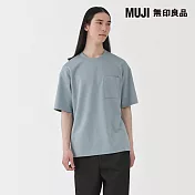 【MUJI 無印良品】男涼感寬版短袖T恤 S 淺藍