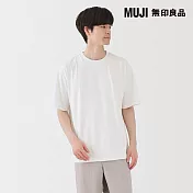 【MUJI 無印良品】男抗UV速乾圓領短袖Ｔ恤 S 白色