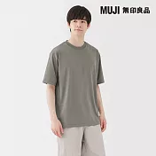 【MUJI 無印良品】男抗UV速乾圓領短袖Ｔ恤 S 灰色