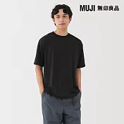 【MUJI 無印良品】男抗UV速乾圓領短袖Ｔ恤 S 黑色