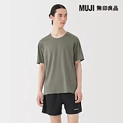 【MUJI 無印良品】男吸汗速乾運動短袖T恤 S 灰色