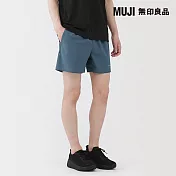 【MUJI 無印良品】男吸汗速乾運動短褲 S 煙燻藍
