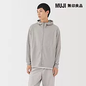 【MUJI 無印良品】男抗UV速乾可攜式拉鍊連帽外套 S 灰銀