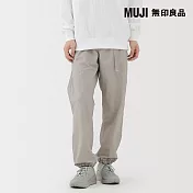 【MUJI 無印良品】男撥水加工尼龍可攜式防風褲 S 淺灰