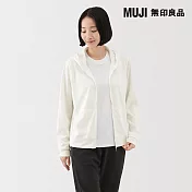【MUJI 無印良品】女抗UV速乾拉鍊連帽外套 S 柔白