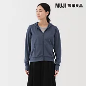 【MUJI 無印良品】女抗UV速乾拉鍊連帽外套 S 煙燻藍