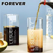 【日本FOREVER】美式高硼硅玻璃杯/方型冷水杯/飲料杯390ML-2入組