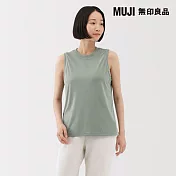【MUJI 無印良品】女抗UV吸汗速乾坦克背心 M 淺綠