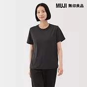 【MUJI 無印良品】女抗UV吸汗速乾圓領短袖T恤 M 深灰